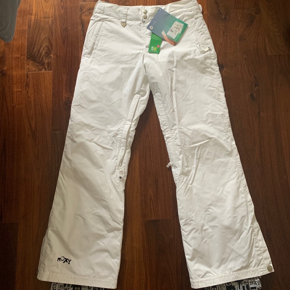 White Roxy snow pants